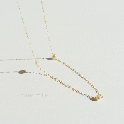 No.1967○*アコヤ芥子パール K18ステーションネックレス○*18金