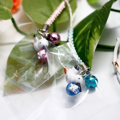 但馬限定】コウノトリキティストラップ 2個 ラッピングセット 妊活応援