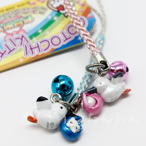 但馬限定】コウノトリキティストラップ 2個 ラッピングセット 妊活応援