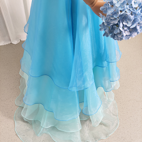 送料無料！パーティードレス 演奏会/音楽会 ブルー グラデーション  