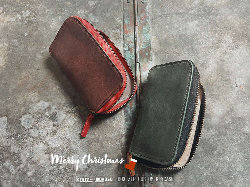 ホリデーボックス2024こっくりシックな秋色で作る大人ペア「ボックスジップ キーケース」スマートキーもOK