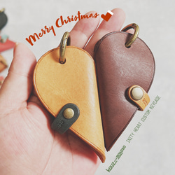 2024年節慶禮盒兩顆心♡對禮物「Ainity 心型對鑰匙包」超薄小巧 第1張的照片