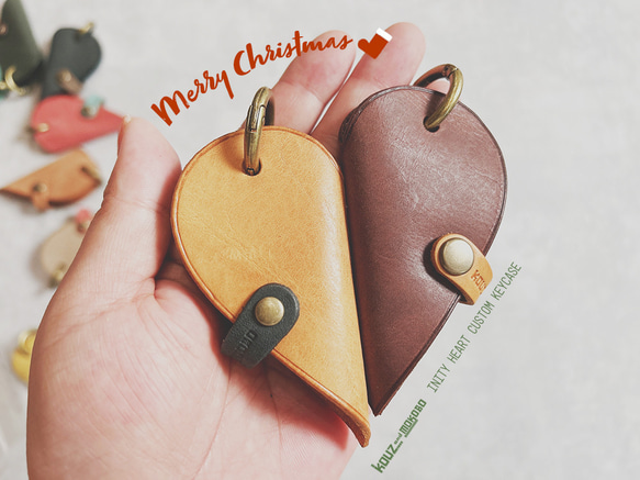 2024年節慶禮盒兩顆心♡對禮物「Ainity 心型對鑰匙包」超薄小巧 第1張的照片