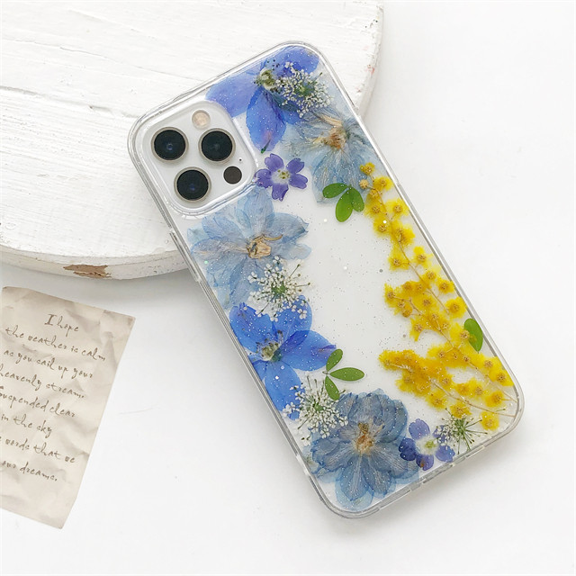 Aichanmama♡様専用クリア手帳型＊大人パープル＊押し花スマホケース 