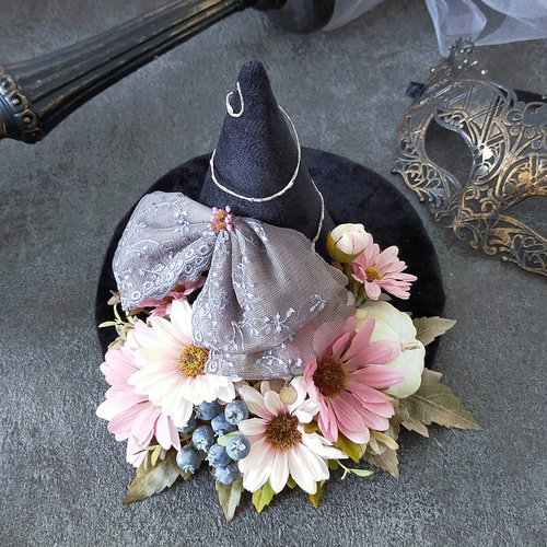 様　Petite ハロウィン ピンク レース アロマ インテリア 可愛いアンティーク加工 セメント鉢 》ハロウィン ジャックオー