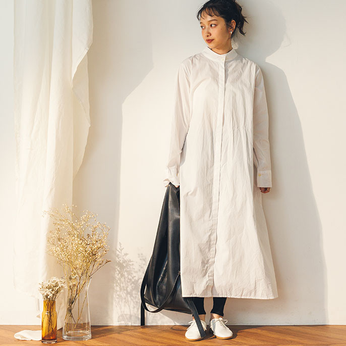 BROAD CLOTH BACKTUCK FLYFRONT ONE-PIECE（バックタック比翼ワンピース）C2263