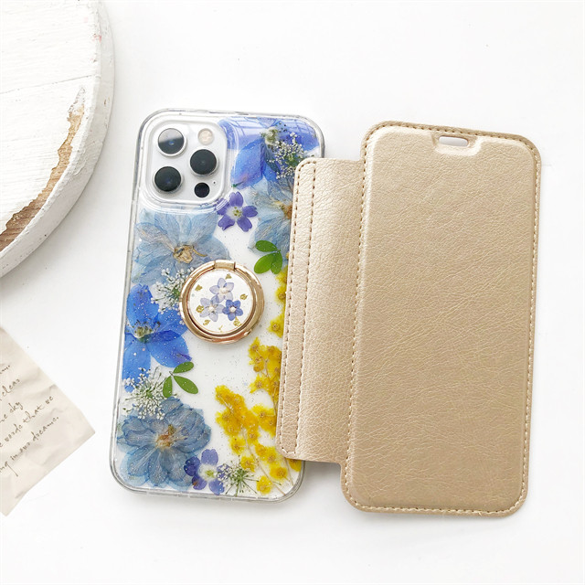 ミモザ 5色から選択 手帳型スマホケース iPhone17Pro・16e・15Pro・14Pro・SE・12