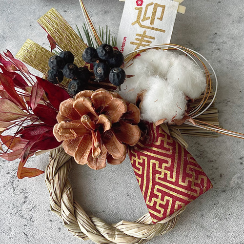 ❁2025年　お正月飾り❁　しめ縄　しめ縄飾り　藁　マム　八の字 ❁2025年 お正月飾り❁ しめ縄 しめ縄飾り 藁 マム 八の字