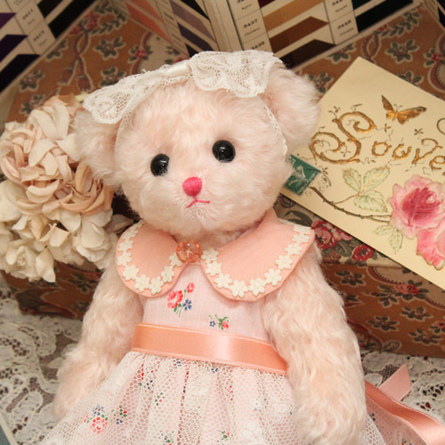 B♡フランスアンティーク♡可愛いピンク色のテディベア♡ B♡フランスアンティーク♡可愛いピンク色のテディベア♡