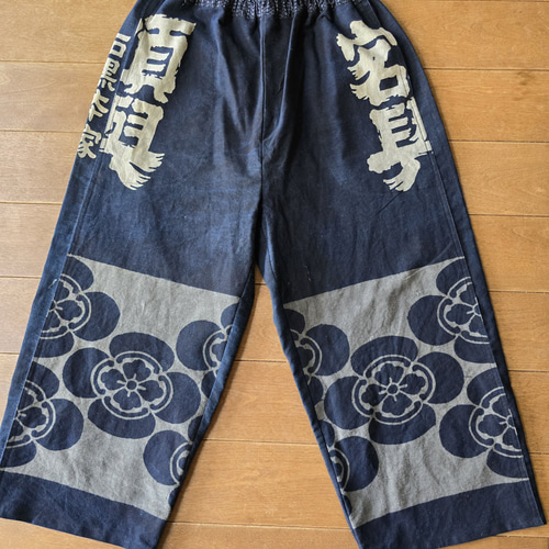 着物リメイク 手作り 半纏 パンツ キュロット・ワイドパンツ 