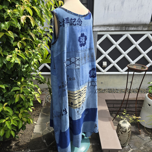 着物リメイク 手作り 手ぬぐい 染め ジャンパースカート キュロット 