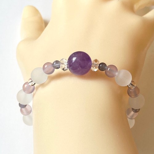 心を解く紫光-12mm大玉ラベンダーアメジスト】イライラ連鎖 自分らしさ