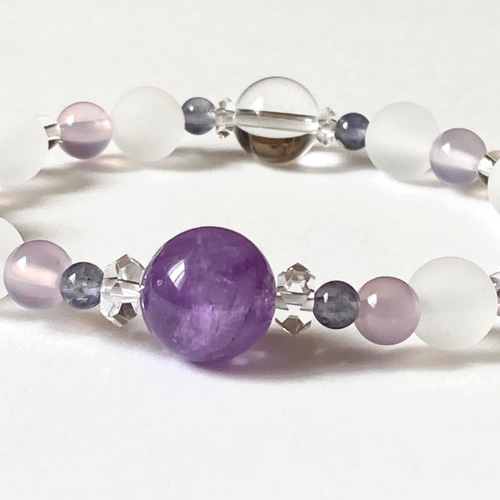 心を解く紫光-12mm大玉ラベンダーアメジスト】イライラ連鎖 自分らしさ