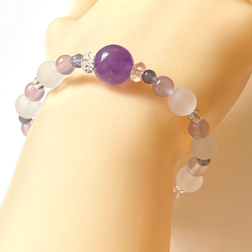 心を解く紫光-12mm大玉ラベンダーアメジスト】イライラ連鎖 自分らしさ