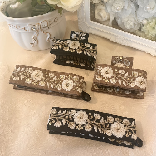 【超キュート♡CCロゴの刺繍入り】シルクリボンバレッタ 超キュート♡CCロゴの刺繍入り】シルクリボンバレッタ (CHANEL