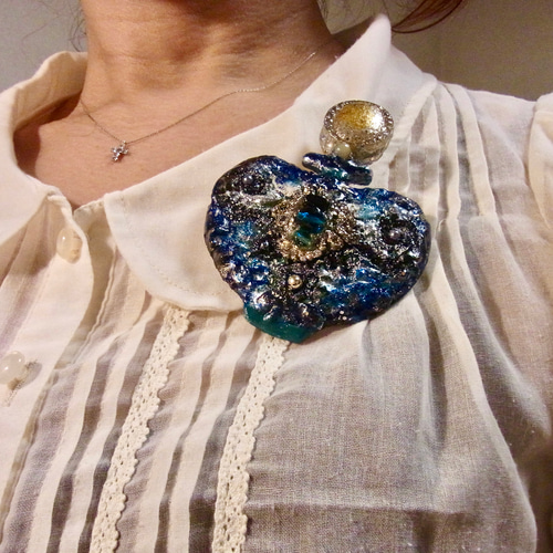 フランス アンティーク ロザリオビーズ ヴィンテージボタン リメイク