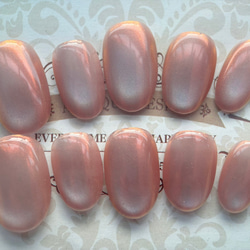 ピンクマグネットネイル、リボン、フレンチ、ホワイトグレー 、ネイル