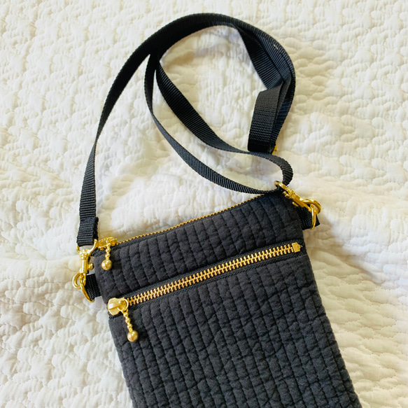 Sサイズ　nubiが選べる  スマホショルダー　ヌビ　イブル　サブバッグ　ポシェット ヌビポーチ　ダブルファスナー 4枚目の画像