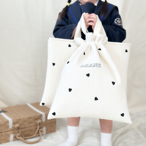特集掲載】 \名入れ可//女の子の為のハートヌビ♡レッスンバッグ