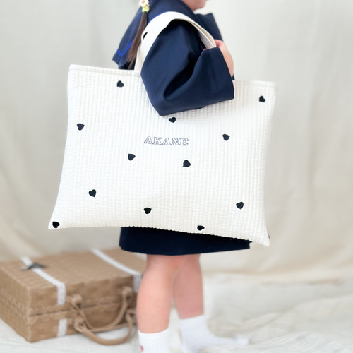 特集掲載】 \名入れ可//女の子の為のハートヌビ♡レッスンバッグ