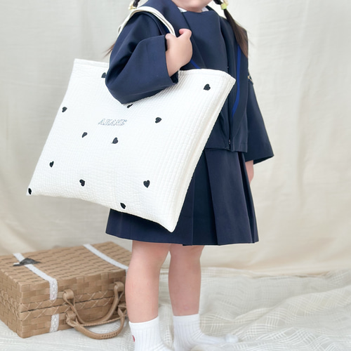 特集掲載】 \名入れ可//女の子の為のハートヌビ♡レッスンバッグ