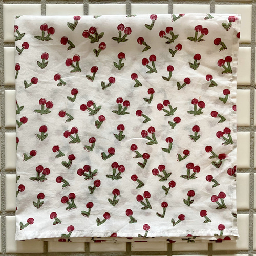 インド ブロックプリント バンダナ ハンカチ52cm角 選べるお得な4枚