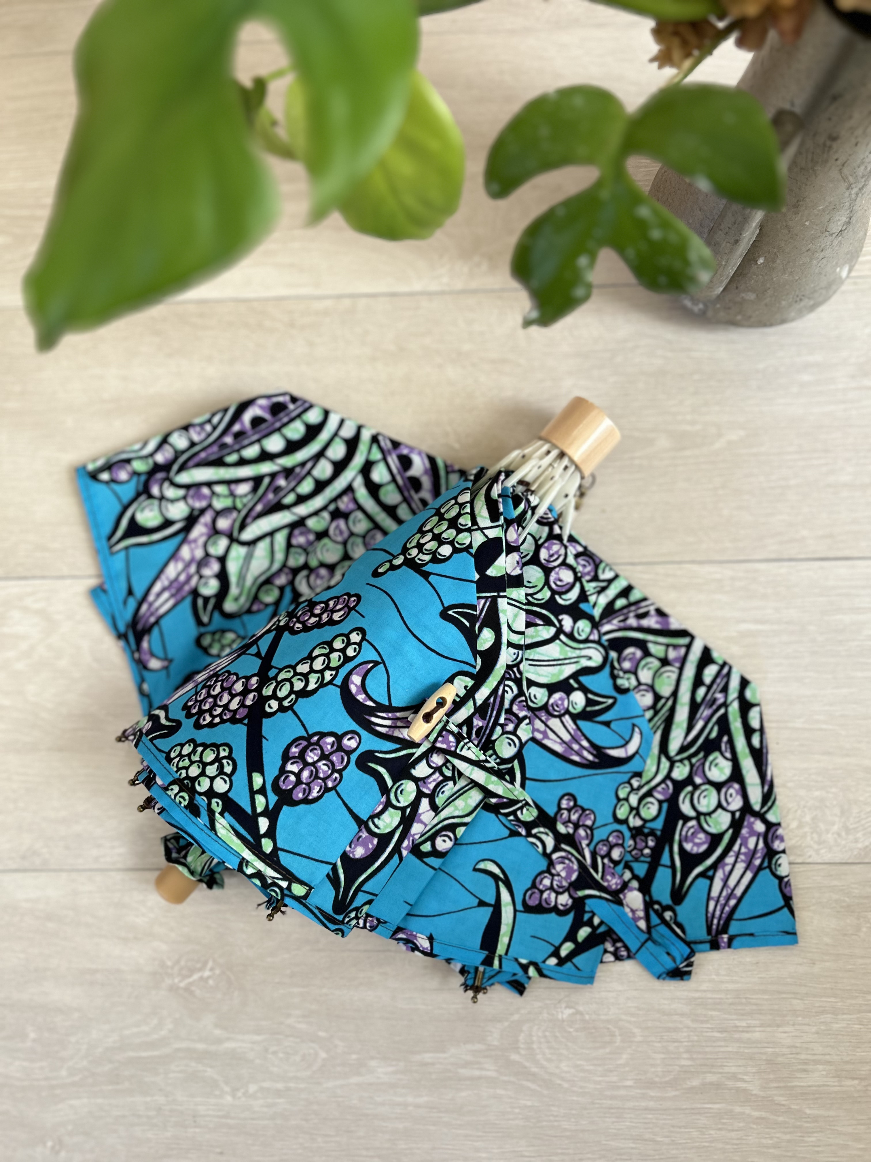 【数量限定】アフリカンプリント折り畳み　日傘