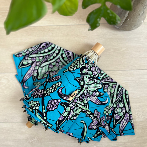 No.57 ハンドメイド 小さな日傘 アフリカンファブリック イエロー