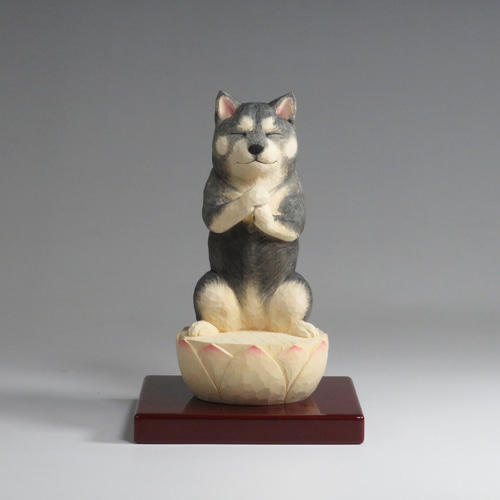 edocca様 オーダー作品 大日如来犬仏 大きいサイズ 黒柴 彫刻 仏屋