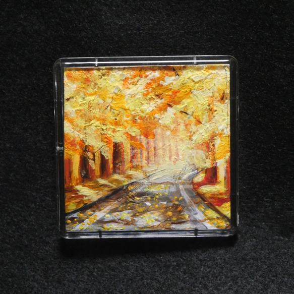 油絵 マグネット絵画【銀杏並木】 絵画 HR 通販 18177484｜Creema