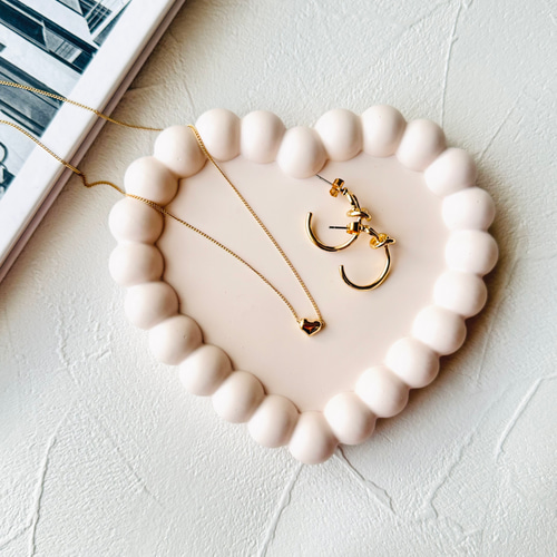 ジェスモナイト♡ハートボンボントレイ 淡色ピンク その他雑貨  