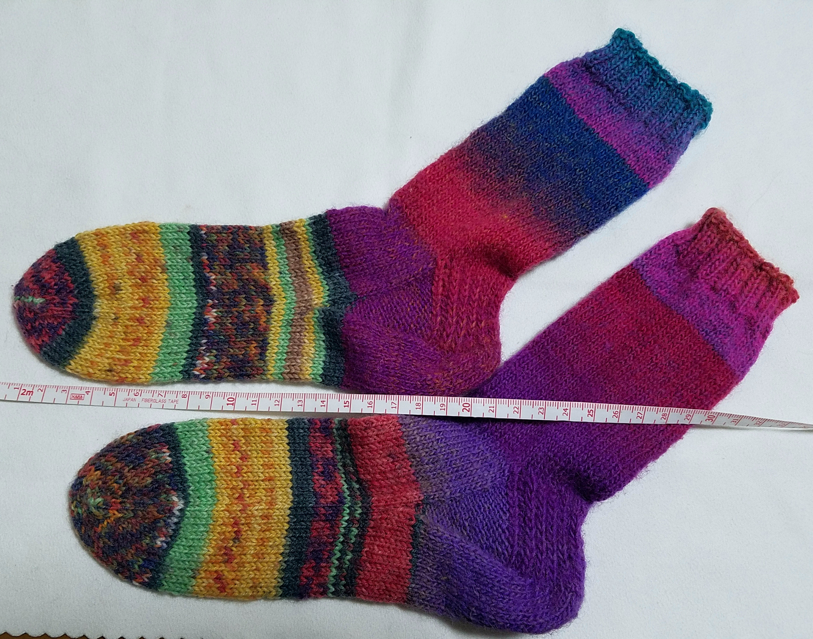 【受注販売】手編みのオーダーソックス クルー丈・ロング丈(約20cm～25cm以上)