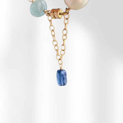 14kgf / パイライトインクォーツ・アクアマリン・淡水パール・カイヤ  