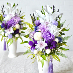 プリザーブドフラワー仏花 高さ65㎝ ゆり リリー カラー ガーベラ