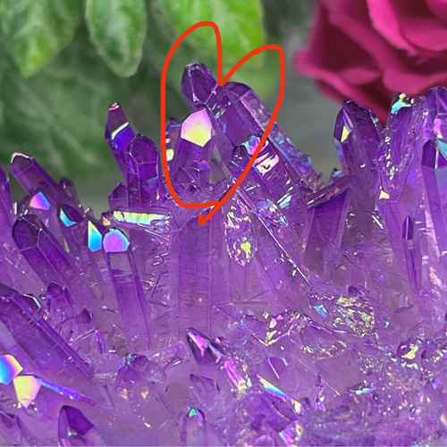 レシーバーパープルオーラ水晶クリスタルクラスター原石