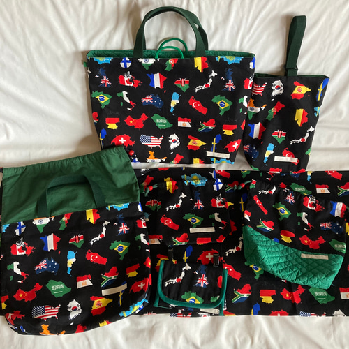 オーダーOK】入園入学セット71世界地図国旗日本地球ワールド地理黒