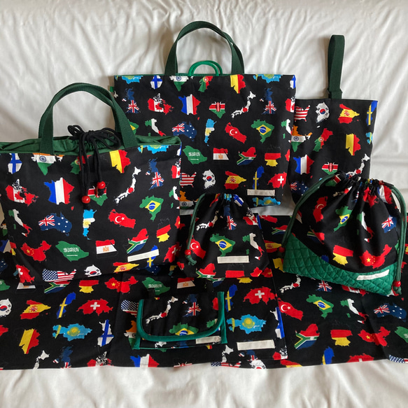 オーダーOK】入園入学セット71世界地図国旗日本地球ワールド地理黒