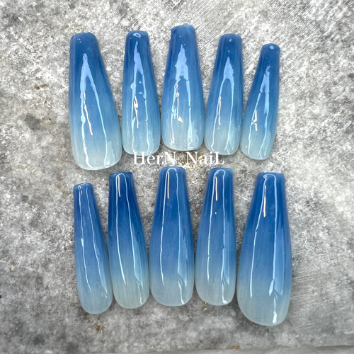 ブルーグラデーションネイルチップ ネイルチップ（つけ爪） HerN