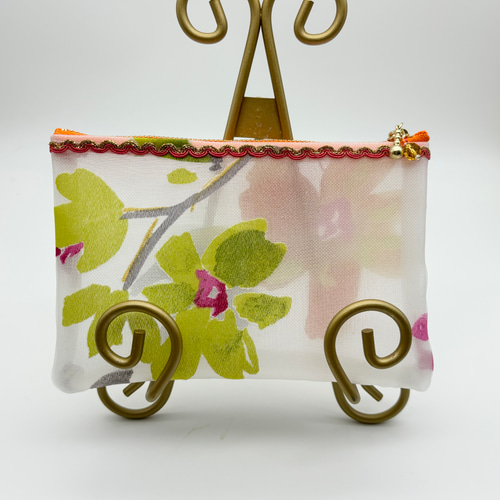 オーガンジーポーチ❁⃘裏地付き♪透け感あるポーチ ボタニカル