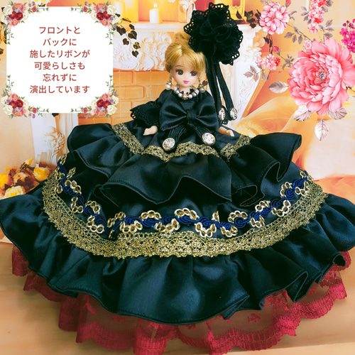 リカちゃん ドール 薔薇ドレス SOLD リカちゃん 薔薇とパールの花園 ウエディングドレス オフ