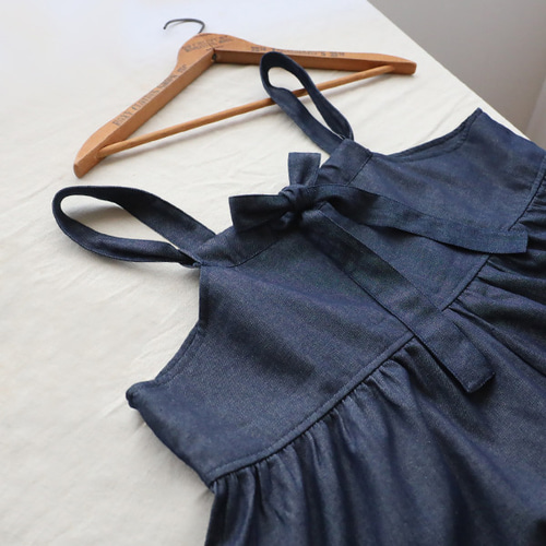 再制作 春支度SALE 後ろリボン サロペット ワイドパンツ