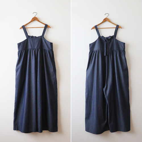 再制作 春支度SALE 後ろリボン サロペット ワイドパンツ