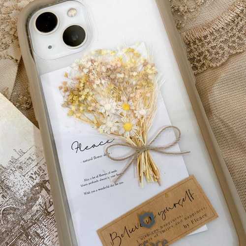 マスタードマーガレット❁︎ スマホ ブーケ かすみ草 ケース iface  