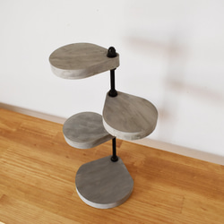 【コンクリート風】角に置ける小さなしずくのスタンドシェルフ / 3段タイプ / 360度回転 / 植木 花台 プランター 4枚目の画像