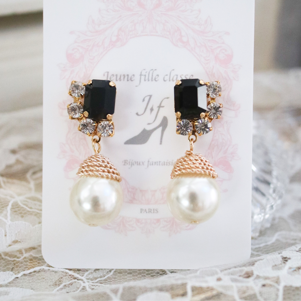 上品な大粒パールビジュー ピアス｜クラシカル×エレガントなヴィンテージ風デザイン