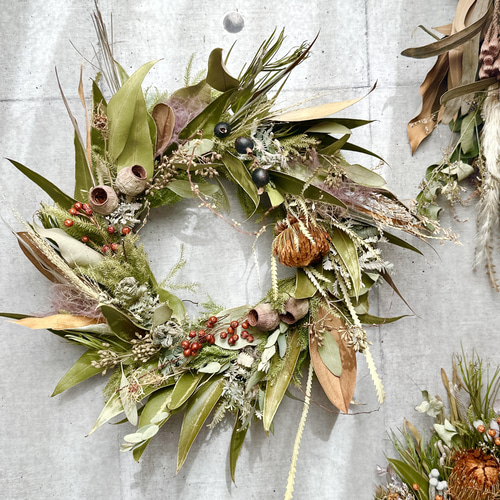 ナチュラルドライフラワーリース リース la vonde fleur 通販 18178725
