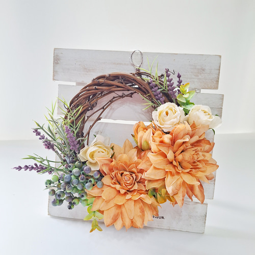 ダリアのハーフリース/ダリアの秋リース/アーティフィシャル