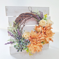 ダリアのハーフリース/ダリアの秋リース/アーティフィシャルフラワー