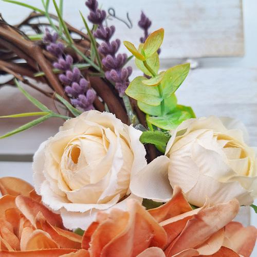 ダリアのハーフリース/ダリアの秋リース/アーティフィシャルフラワー