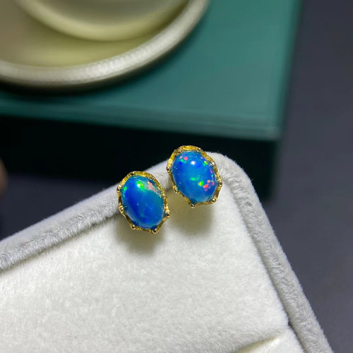 天然ブルーオパールピアス ピアス（スタッド・一粒） Fun Fun 通販